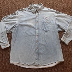 Vintage 90s Jack Daniel's Faded Denim Button Down Shirt Size XL